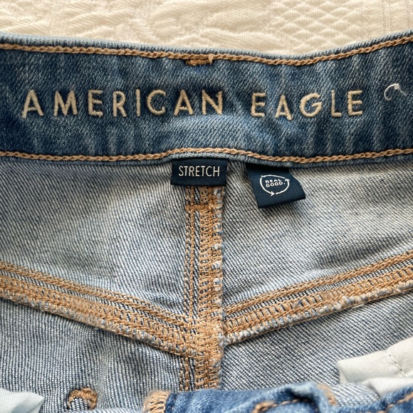 AE Dreamy Drape Stretch Super High Rise Baggy Wide-Leg Medium Bright Indigo 000 - Picture 8 of 16